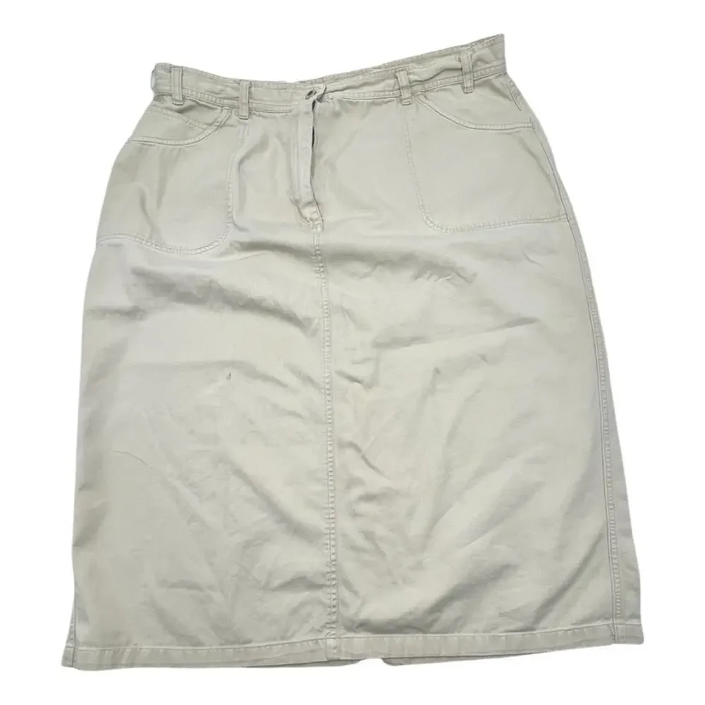 CAROLINA BLUES PLUS - vintage khaki midi skirt PLUS SIZE 22